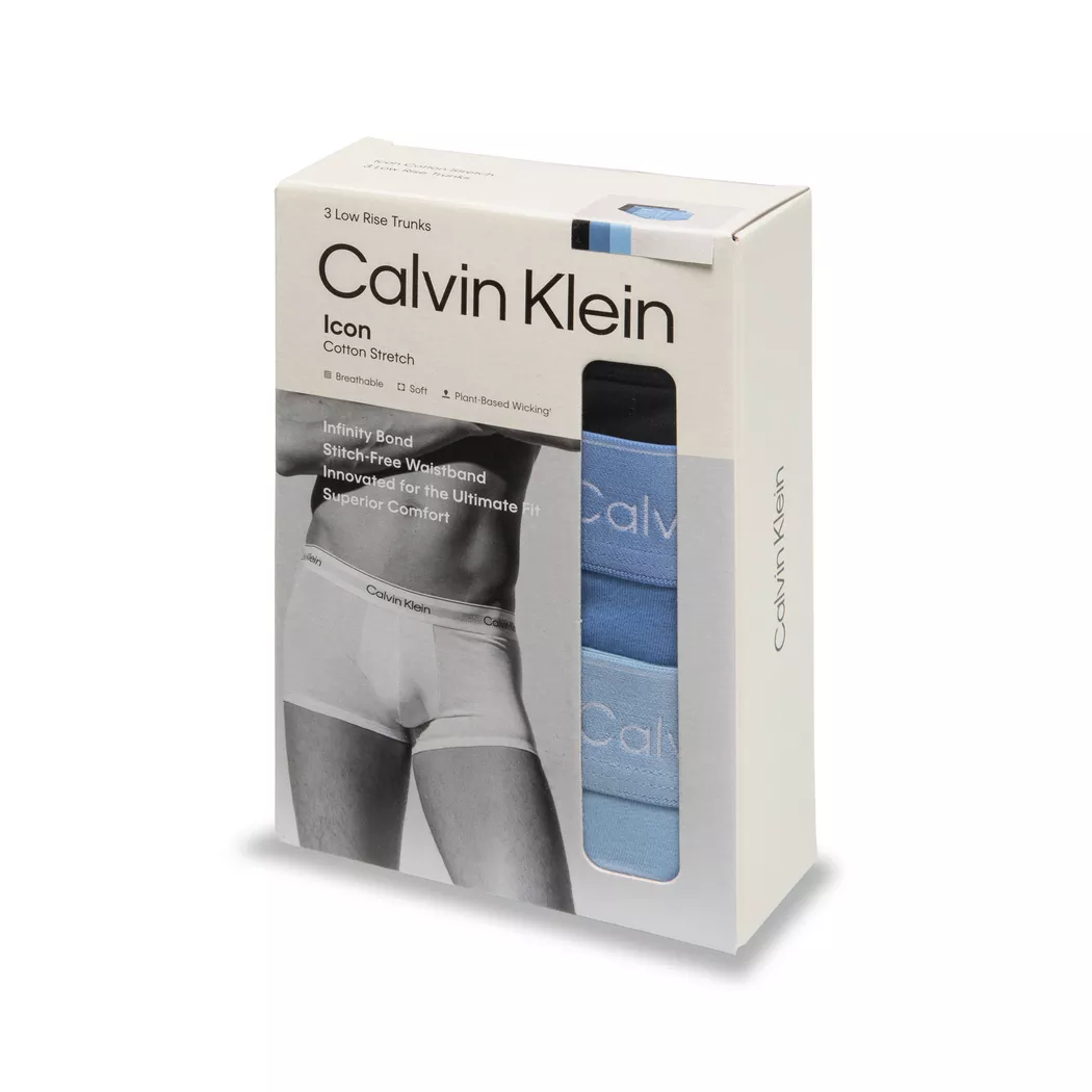 Calvin Klein Boxers Lv00nb4389 Trunk 3 Unités Black / Glacier / Blue Bell L Homme