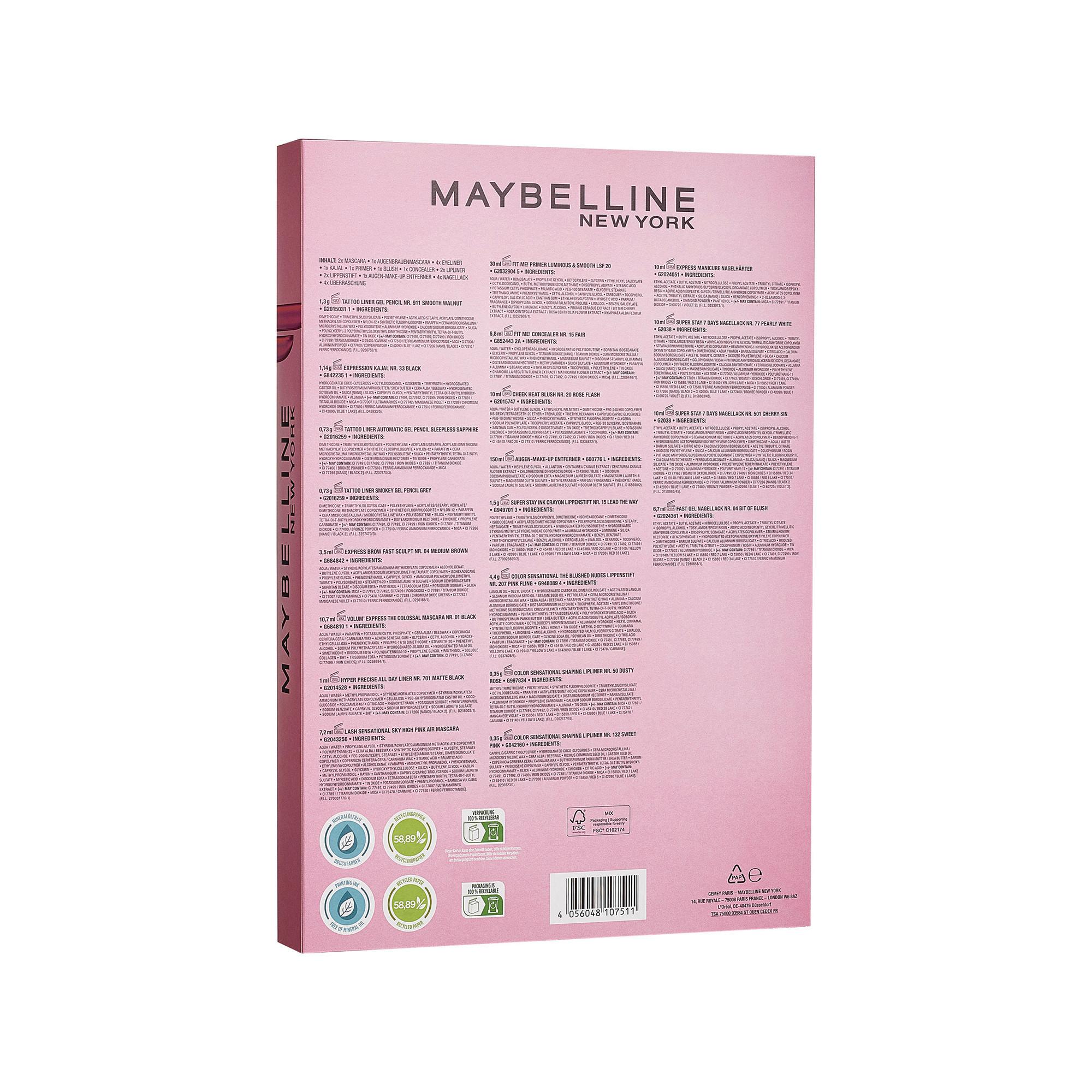 MAYBELLINE  Calendario dell'Avvento 2024 24 giorni 