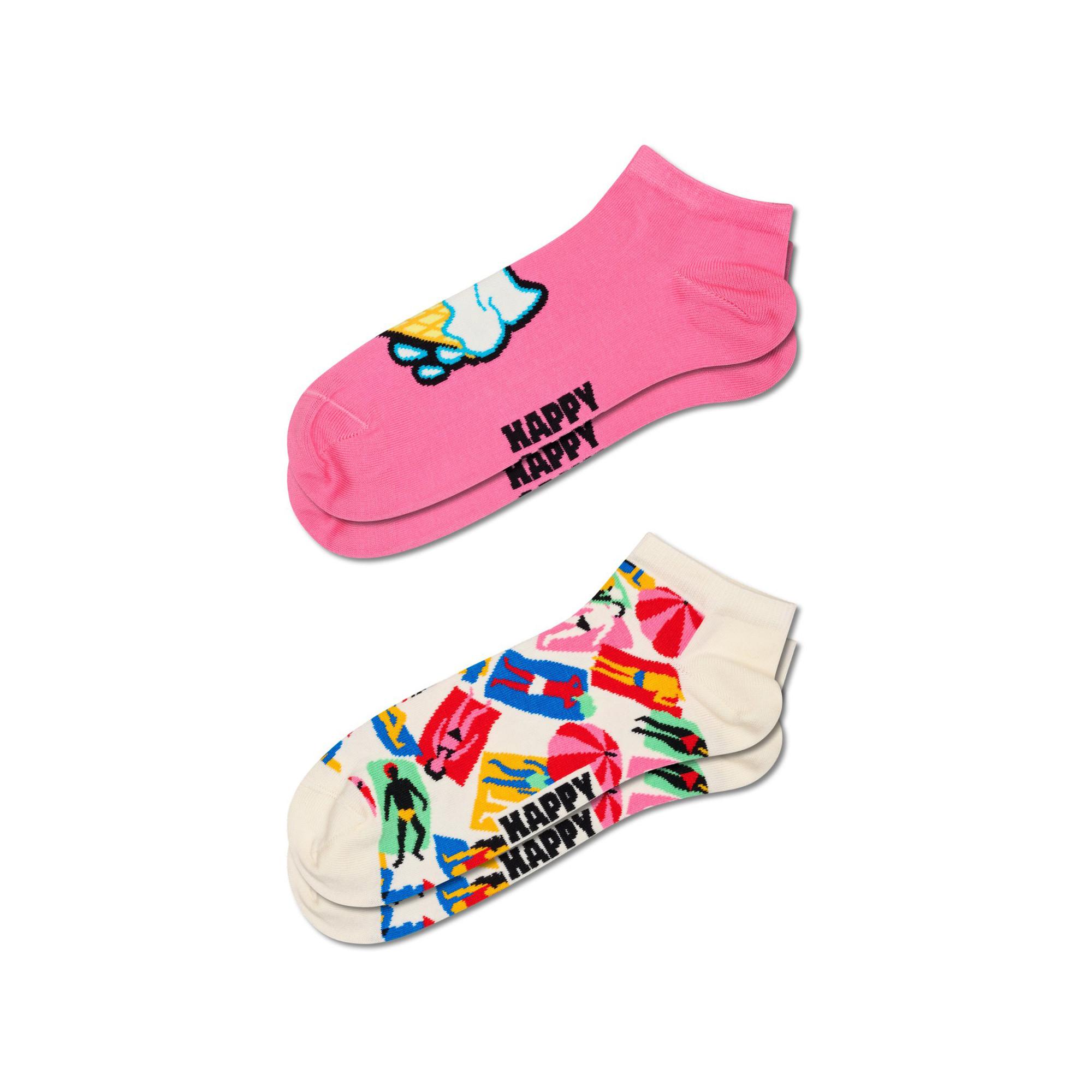 Happy Socks 2-Pack Ice Cream & Lazy Day Low Socks Duopack, Sneaker Socken 