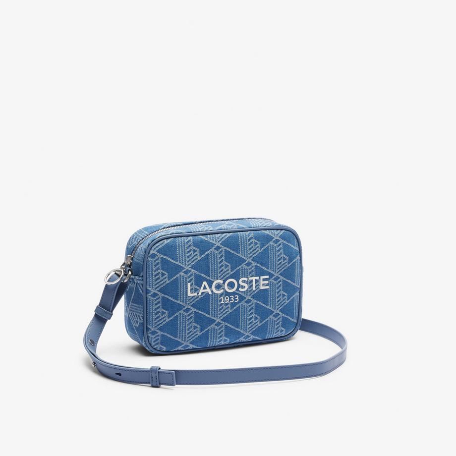 LACOSTE Small Chantaco Embossed Leather Half Moon Bag  