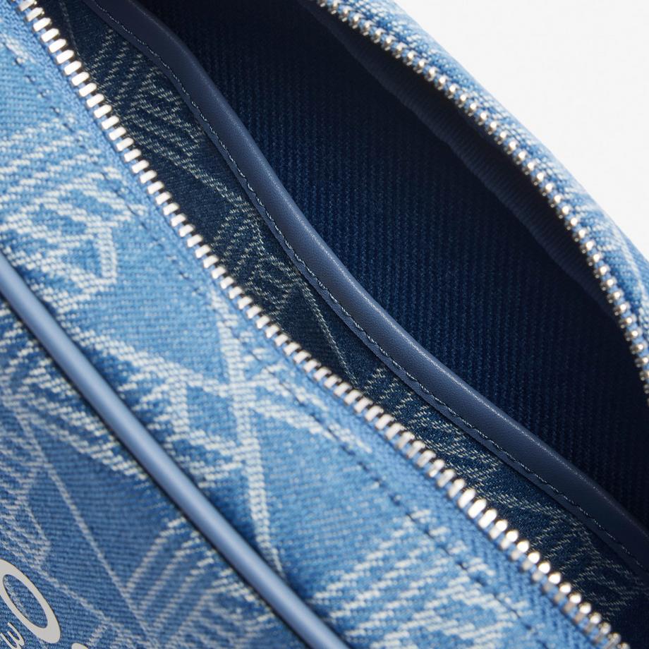 LACOSTE Small Chantaco Embossed Leather Half Moon Bag  