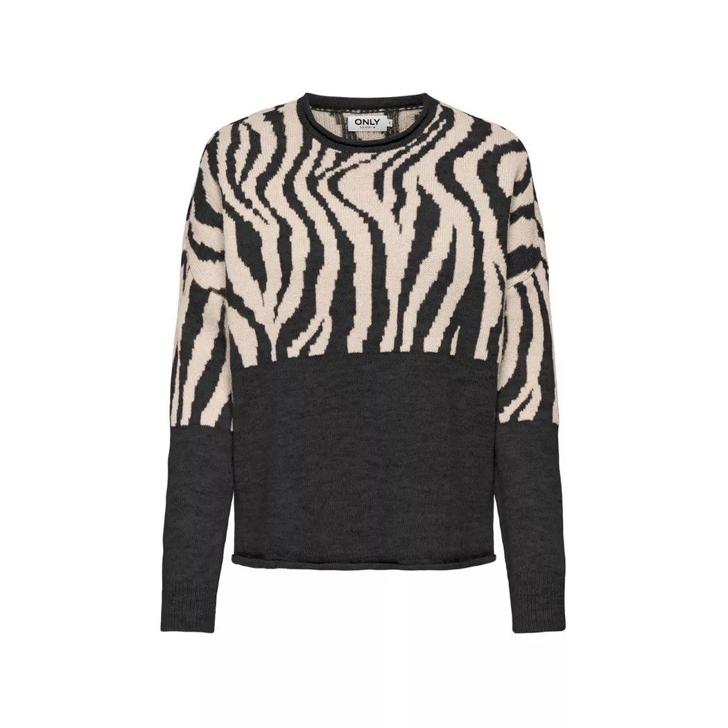 Only - Pullover, für Damen, Schwarz Bedruckt, Größe S
