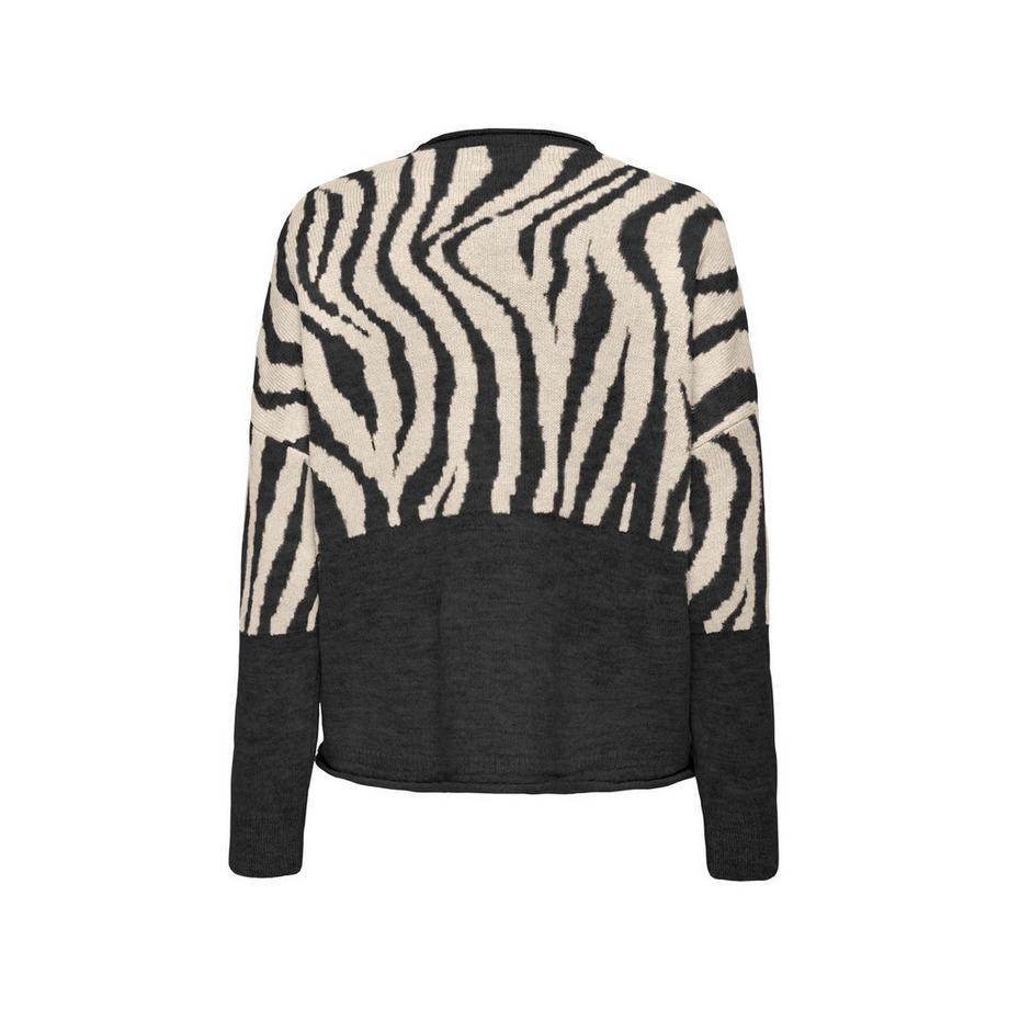 ONLY Maglione Lavorato a Maglia Fantasia Zebra  