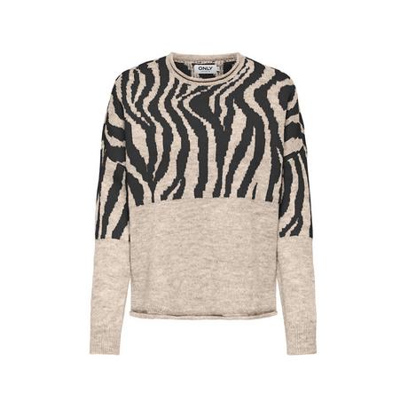 ONLY Maglione Lavorato a Maglia Fantasia Zebra  
