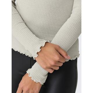 ONLY Top a maniche lunghe a costine con effetto glitter  