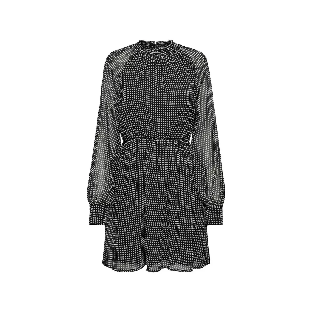 Only - Blusenkleid, langarm, für Damen, Schwarz Bedruckt, Größe XS