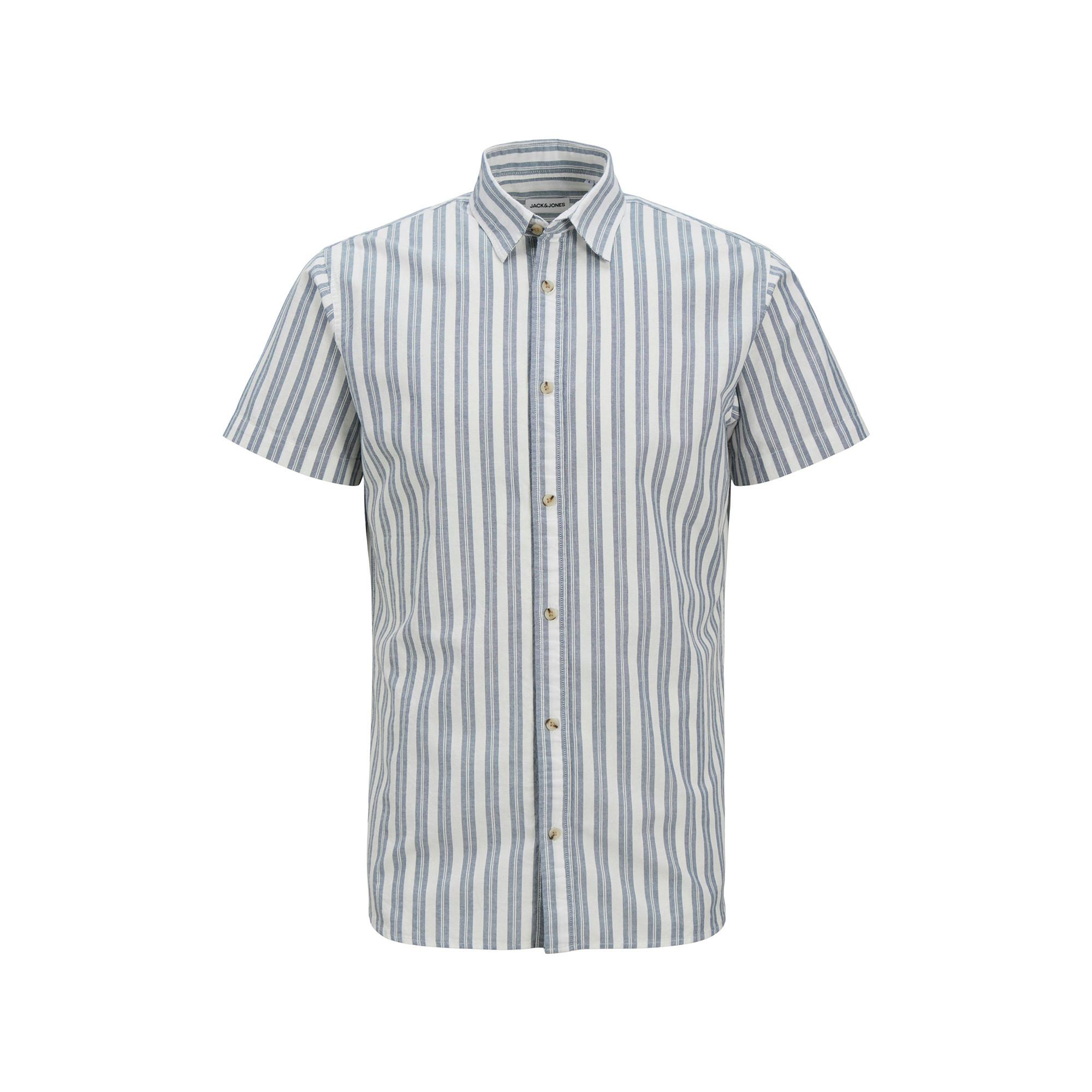 JACK & JONES JJJOSHUA OXFORD STRIPE SHIRT S/S Chemise, manches courtes 