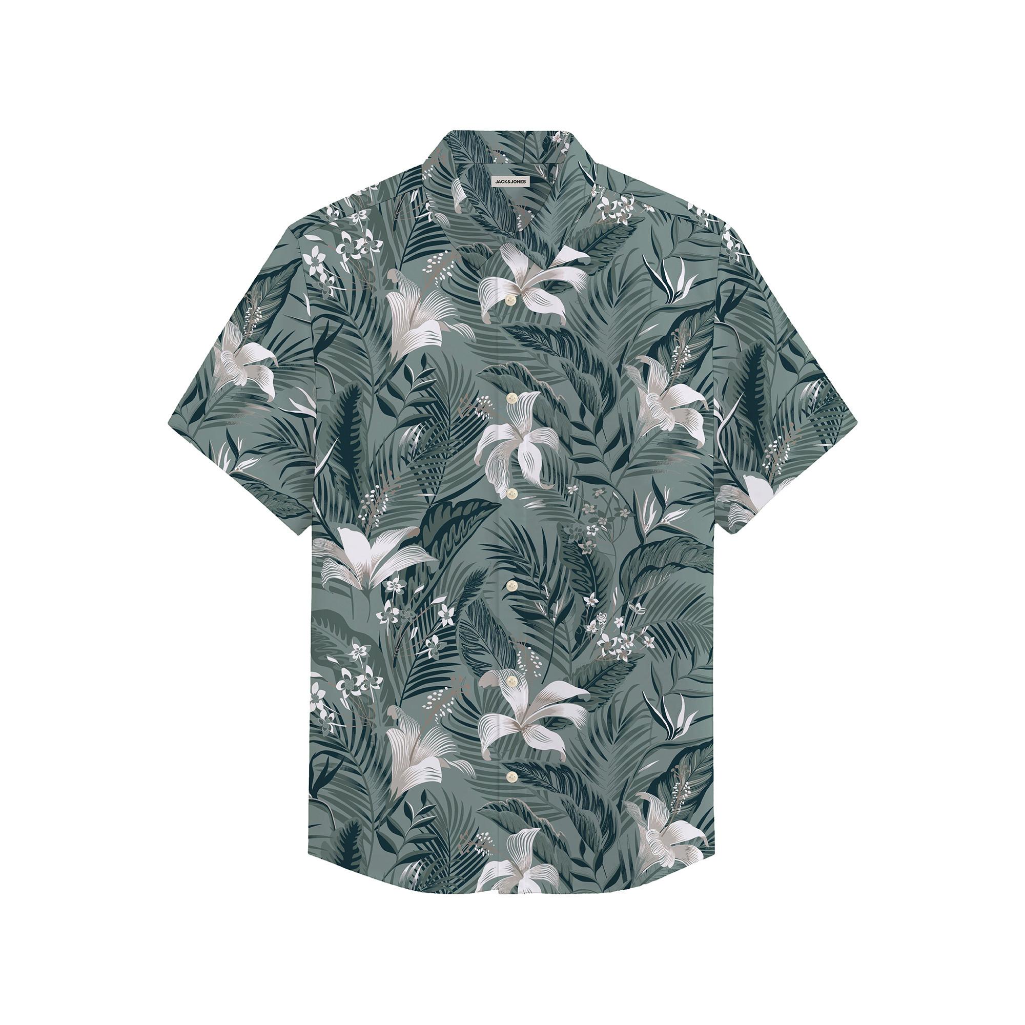 JACK & JONES JJHAWAII AOP SHIRT SS LN Camicia a maniche corte 