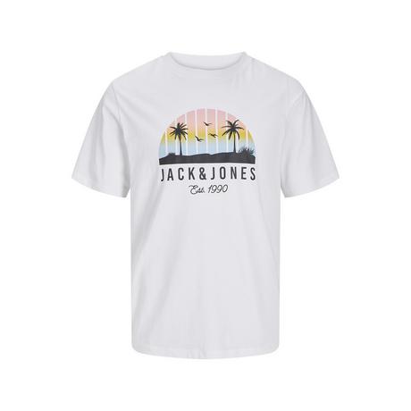 JACK & JONES Jorcopenhagen Tee SS Crew Neck Ln T-Shirt, Bianco, S Uomo