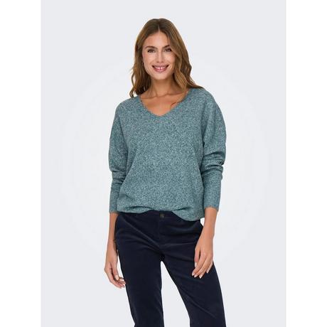 ONLY Col V Manches Longues Coupe Relax Pull  