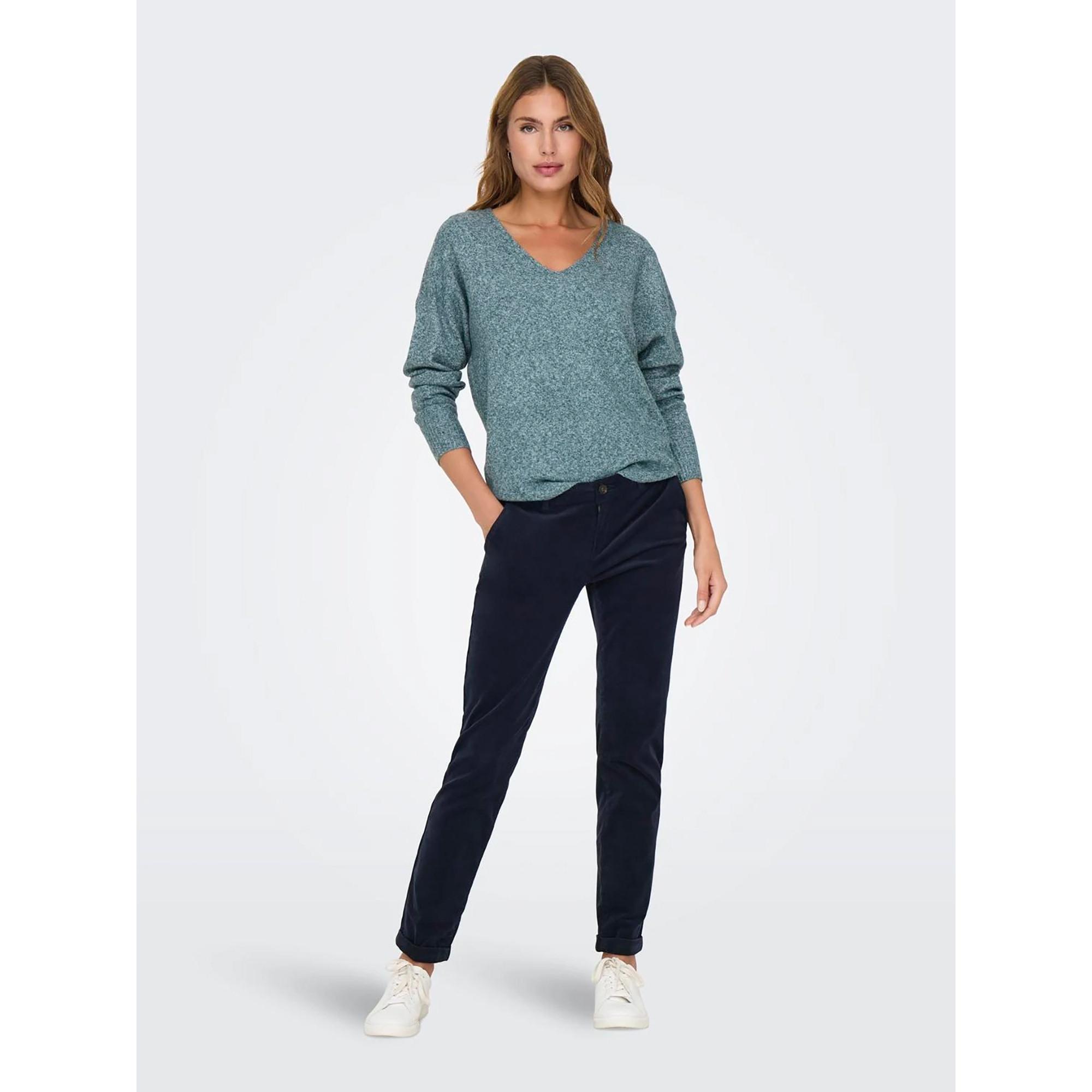 ONLY Col V Manches Longues Coupe Relax Pull  