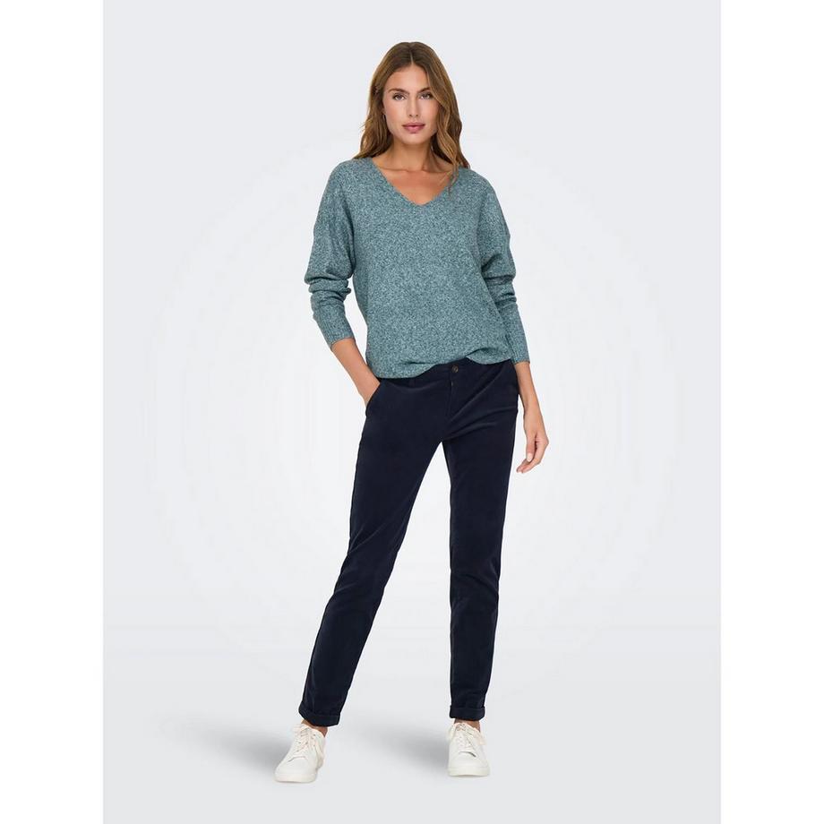 ONLY Col V Manches Longues Coupe Relax Pull  