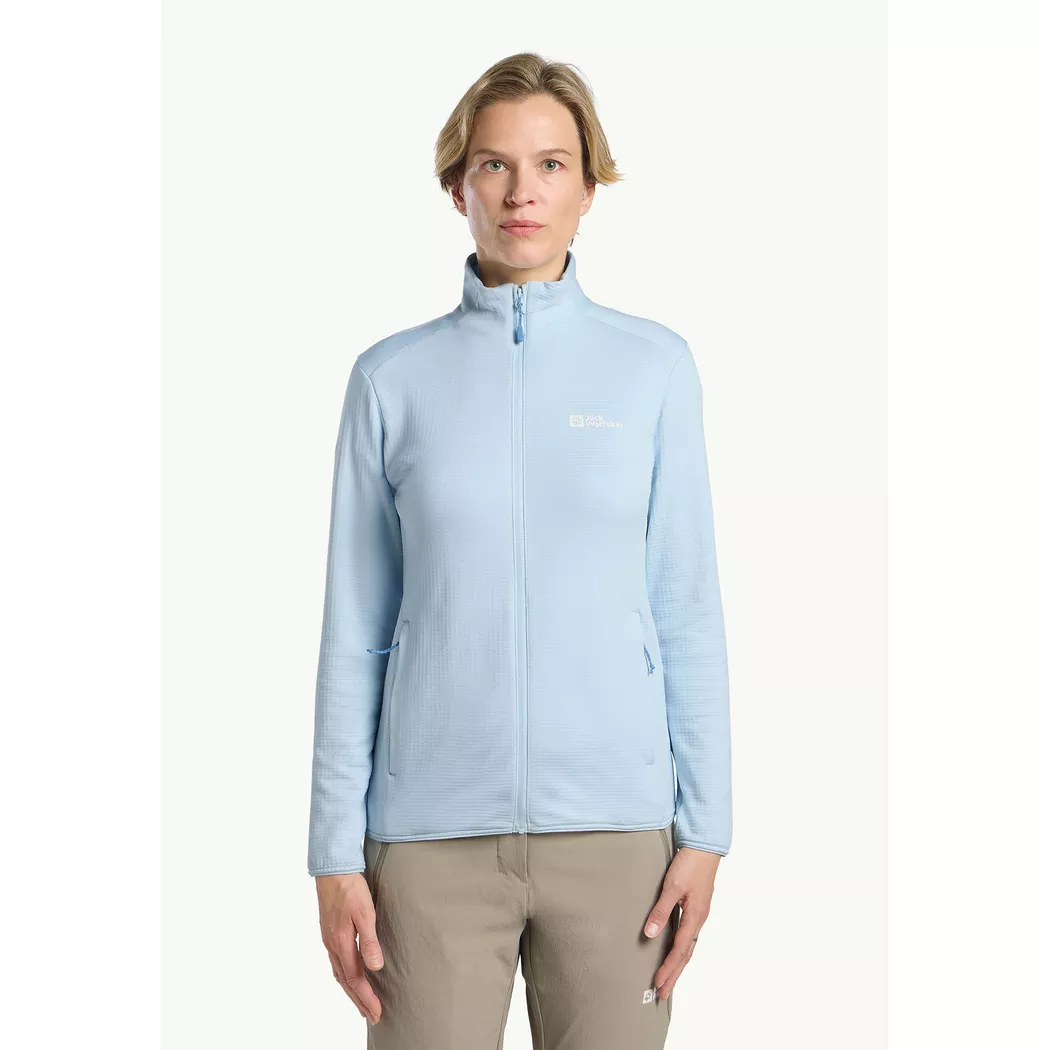 Jack Wolfskin - Fleecejacke ohne Kapuze, für Damen, Hellblau, Größe L