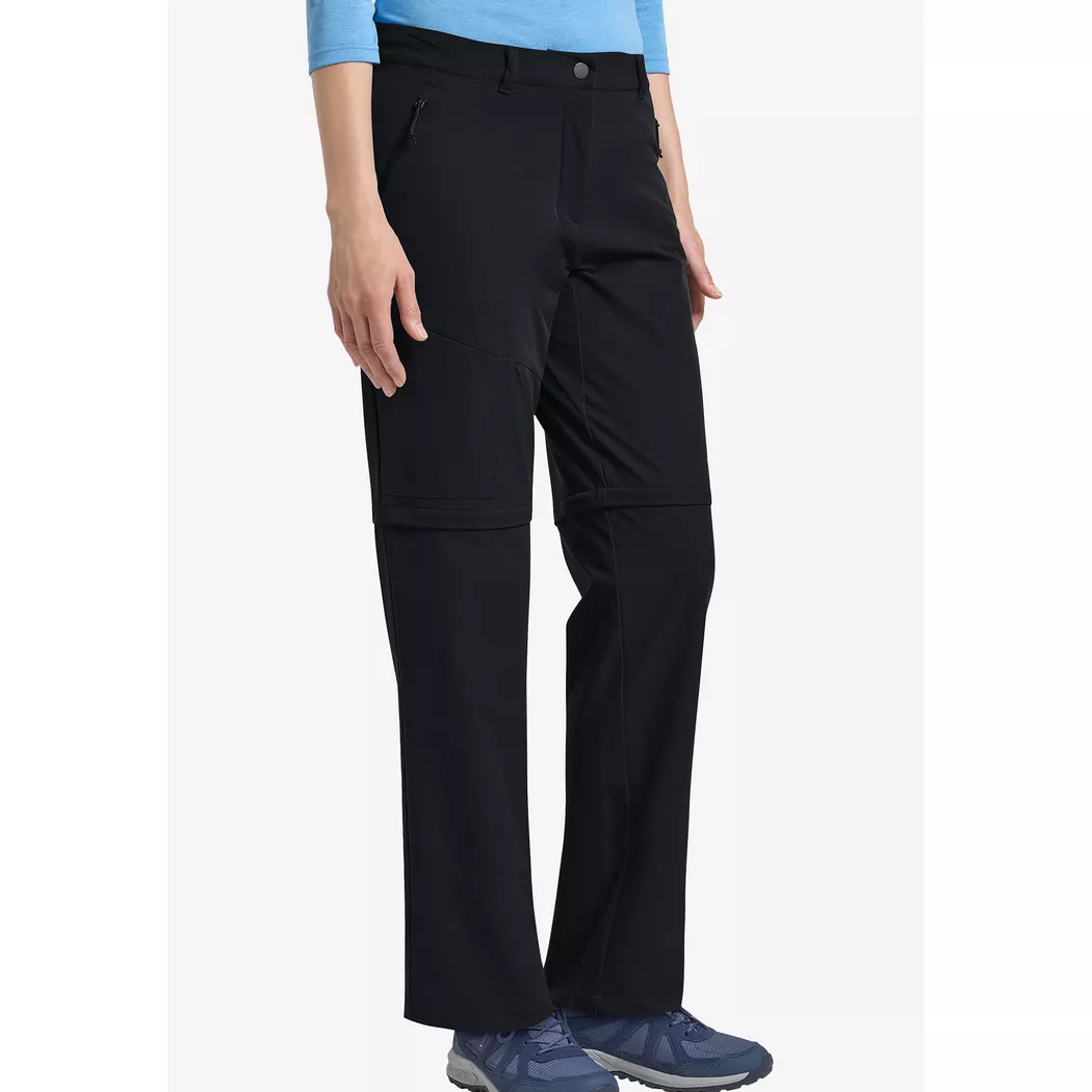 Zip-off-Hose JACK WOLFSKIN "PICO TRAIL ZIP OFF PANTS W", Damen, Gr. 36, schwarz, Obermaterial: 100% POLYESTER. Futter: 100% POLYESTER, Hosen