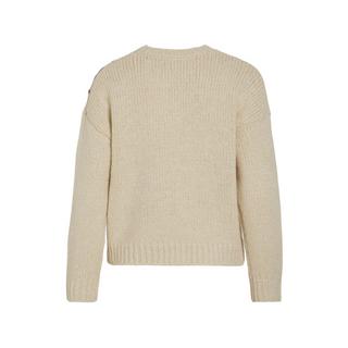 VILA Pull avec motif feuille brodé  