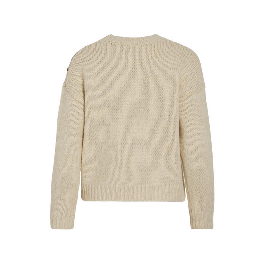 VILA Pullover mit gesticktem Blattdesign  