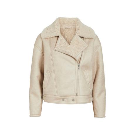 VILA Biker Jacke mit Teddyfleece Kragen  