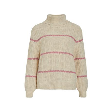 VILA Pull Col Roulé Rayé  