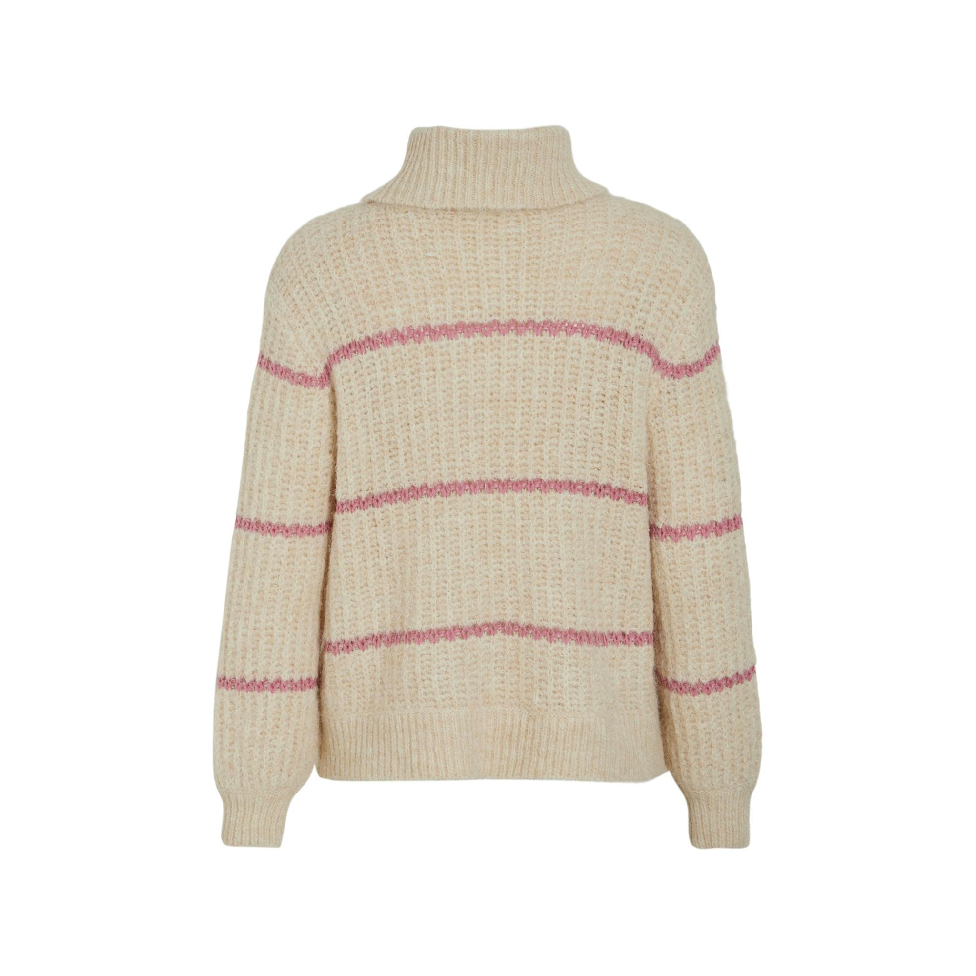 VILA Pull Col Roulé Rayé  