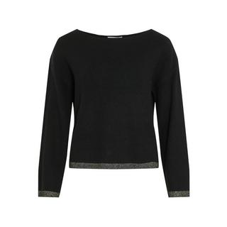 VILA Pullover U-Boot-Ausschnitt Glitzer-Saum  