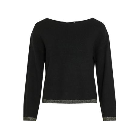 VILA Pullover U-Boot-Ausschnitt Glitzer-Saum  