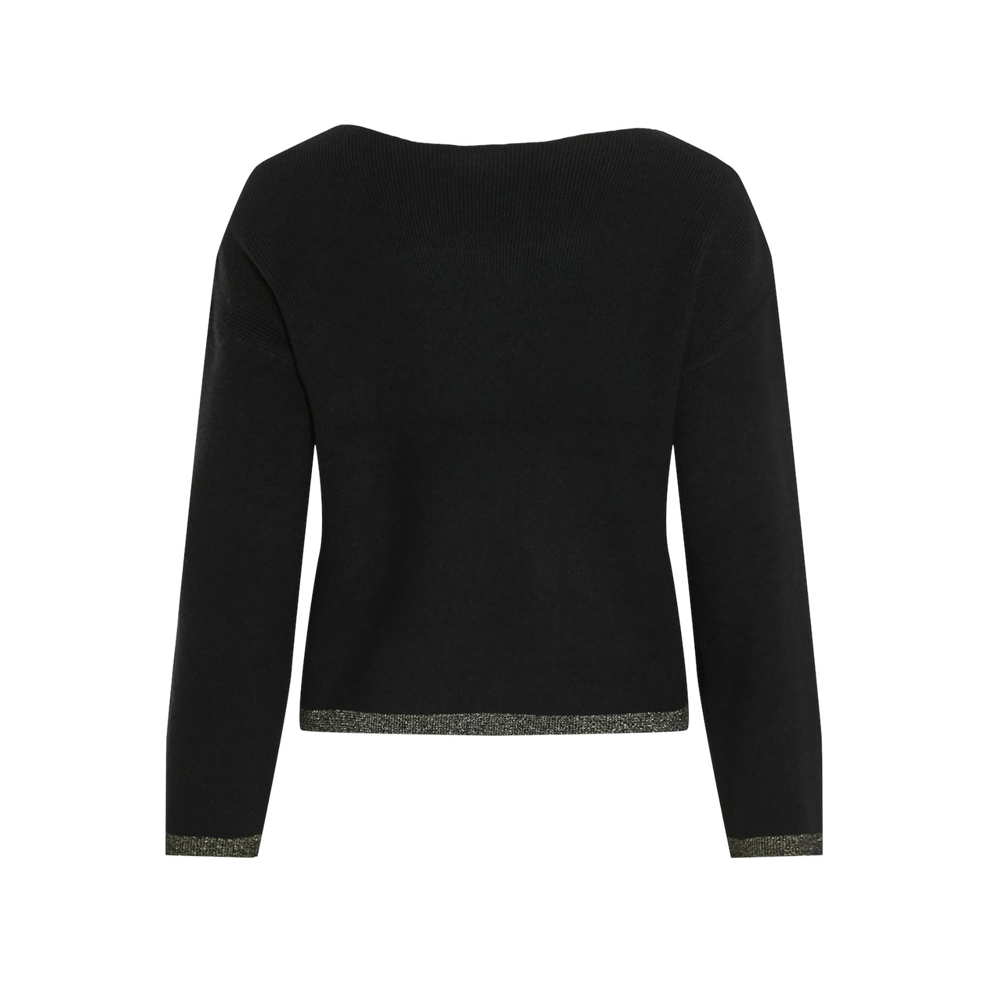 VILA Pull Col Bateau Ourlet Pailleté  