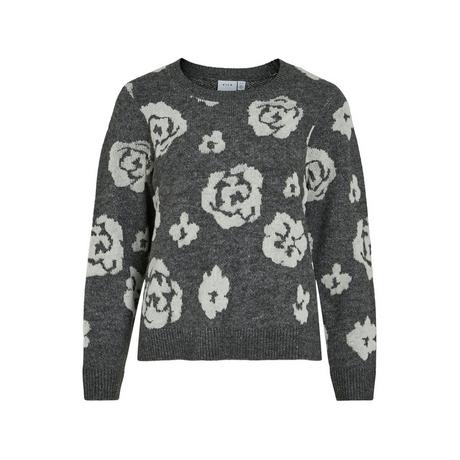 VILA Jacquard Blumenmuster Pullover  
