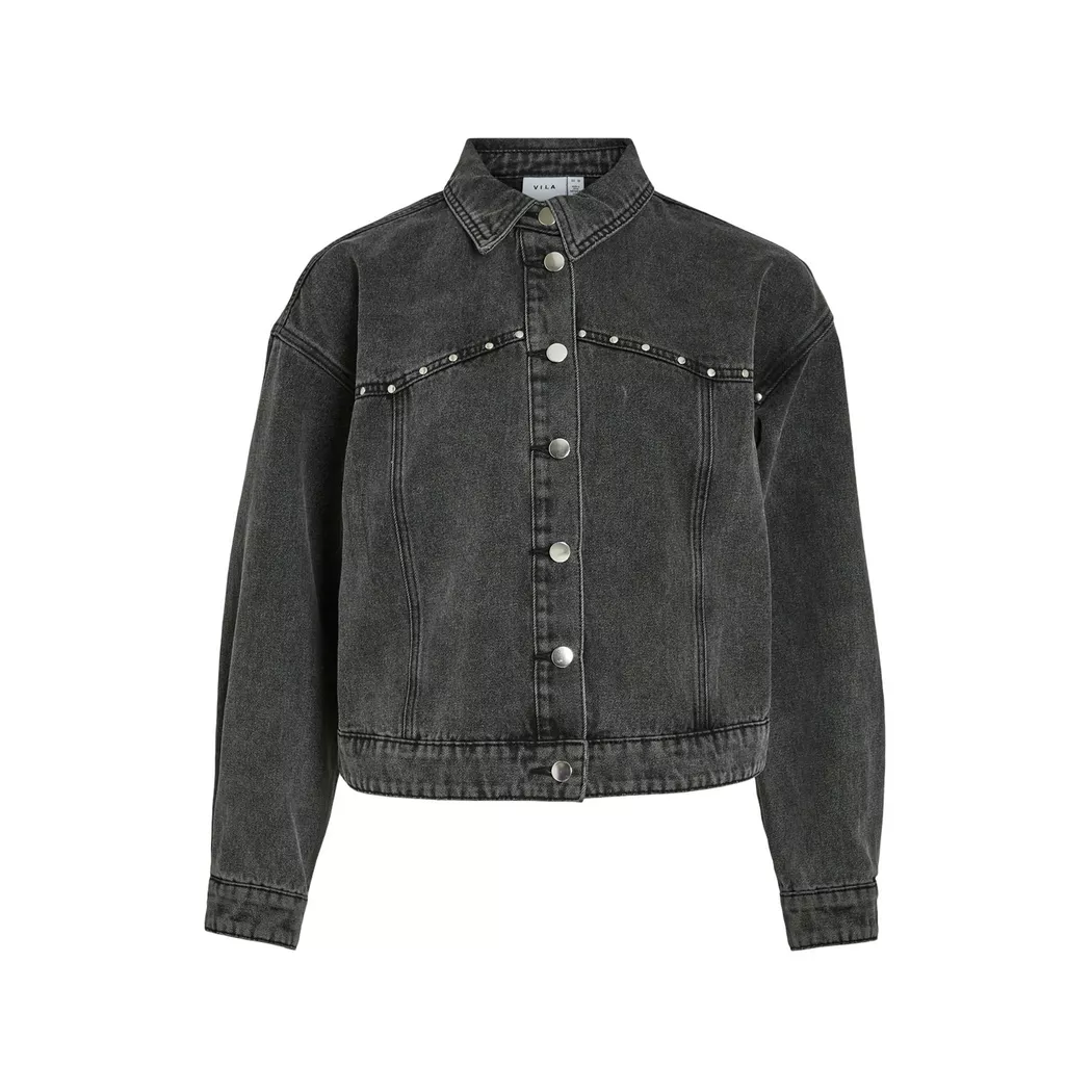 VILA - Jeansjacke mit Knöpfen, für Damen, Grau, Größe 36