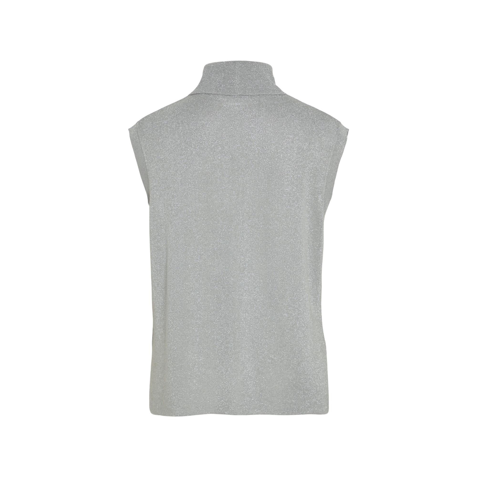 VILA Gilet Senza Maniche Collo Alto Effetto Glitter  