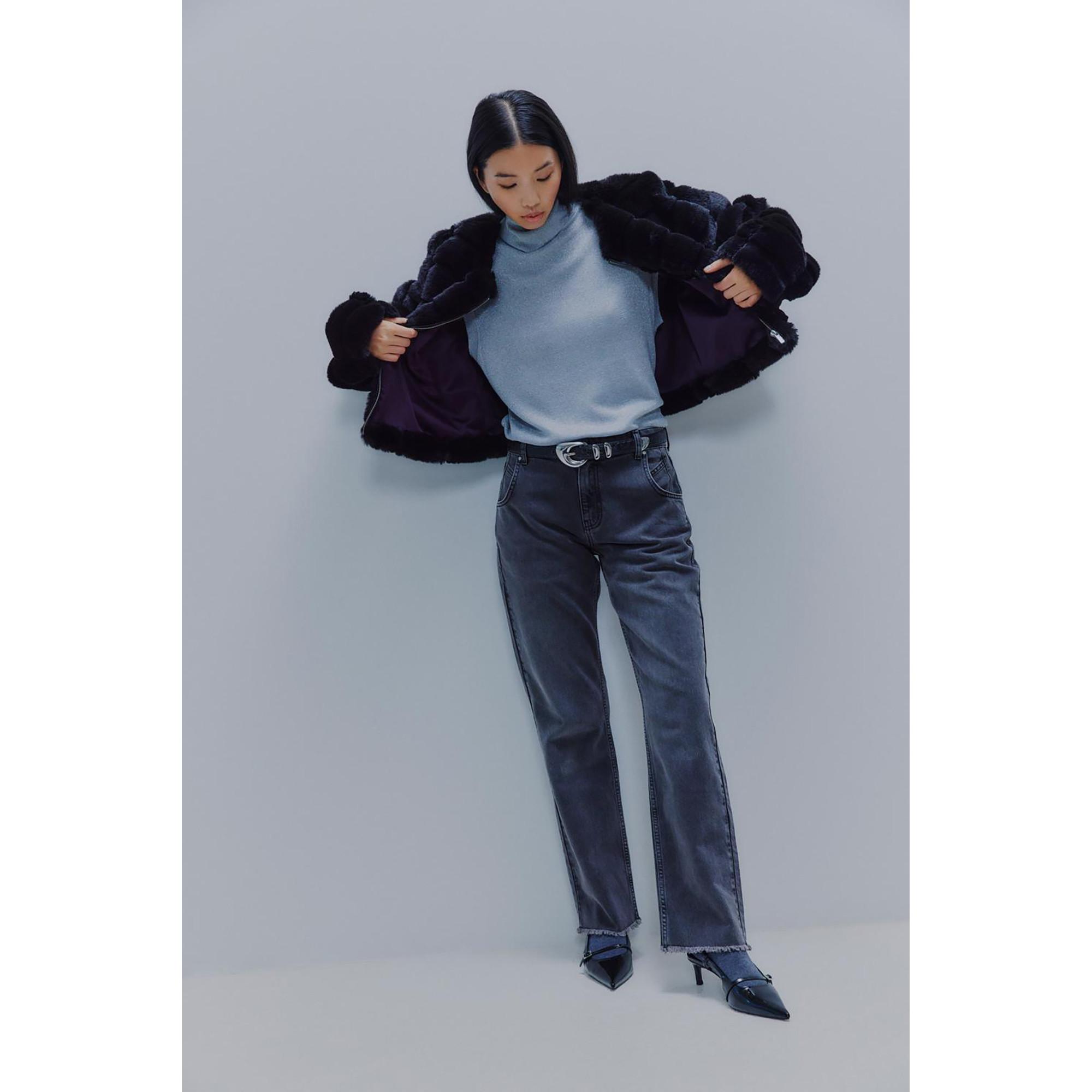 VILA Gilet Senza Maniche Collo Alto Effetto Glitter  