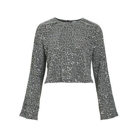 VILA Pailletten Langarm Top  