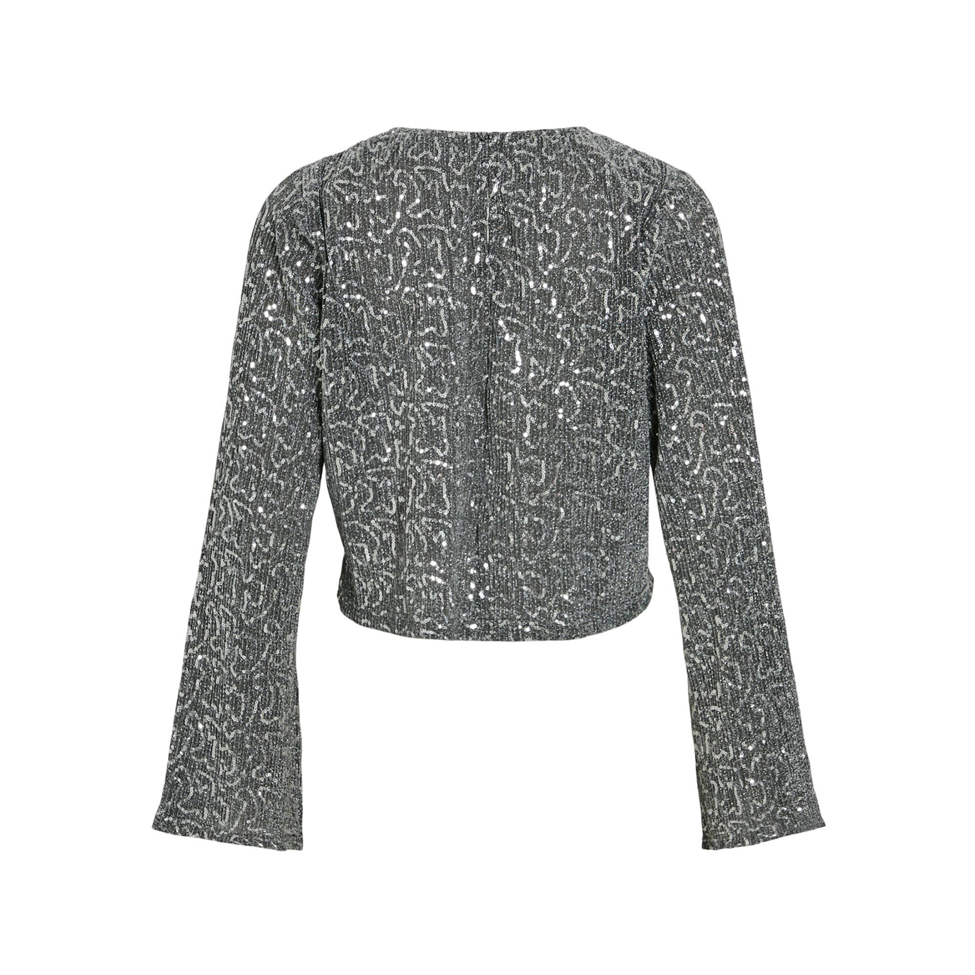 VILA Pailletten Langarm Top  