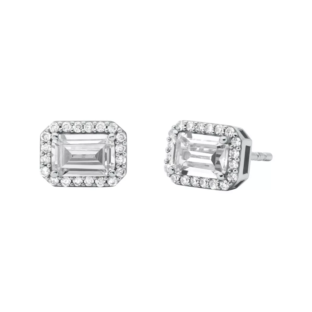 Paar Ohrstecker MICHAEL KORS "Schmuck Geschenk Silber 925 Ohrringe PREMIUM", silber (silberfarben, kristallweiß, kristallweiß), Ohrringe, Damen, 12mm, Silber 925 (Sterlingsilber), mit Zirkonia (synth.) 3