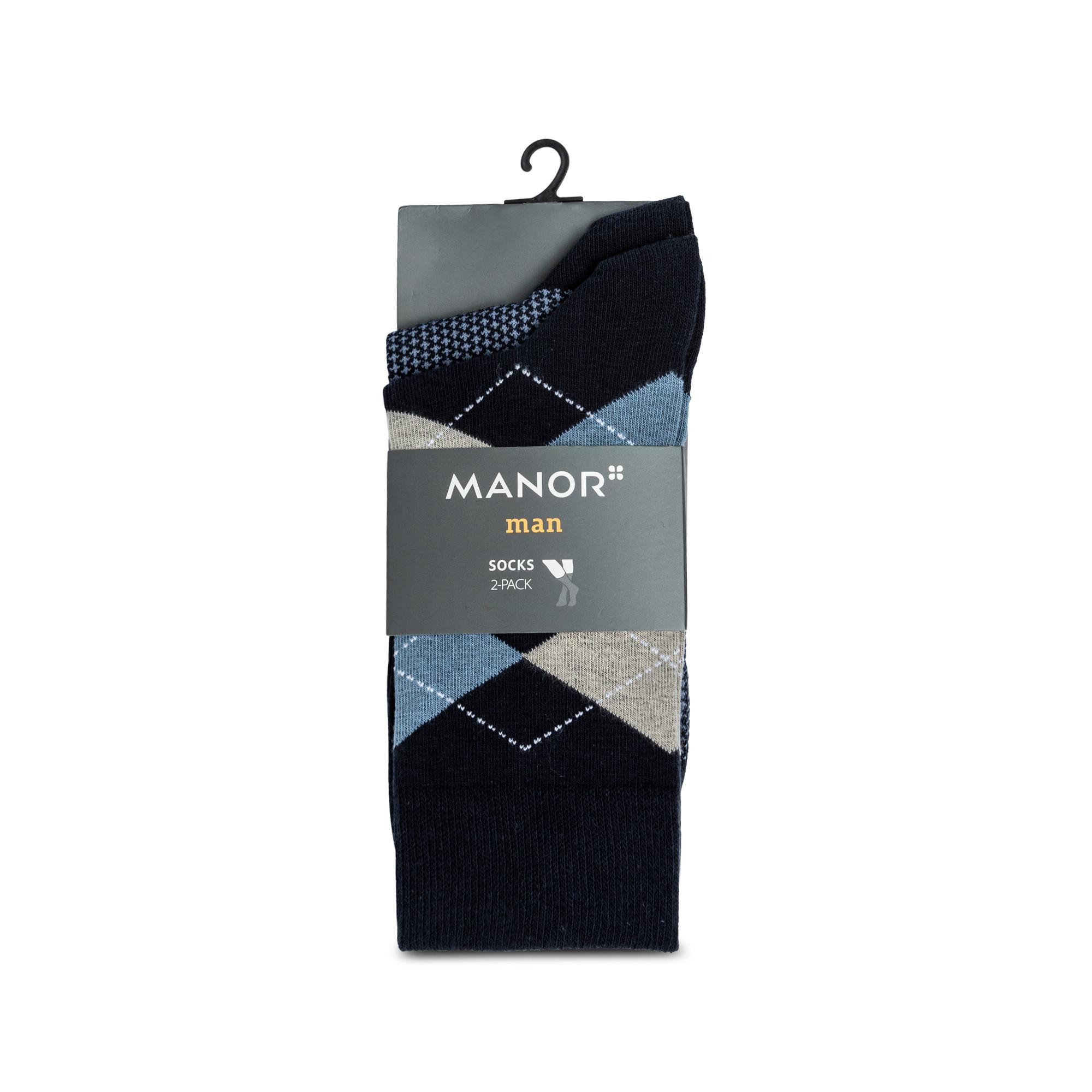 Manor Man  Lot de 2 paires de chaussettes, hauteur mollet 