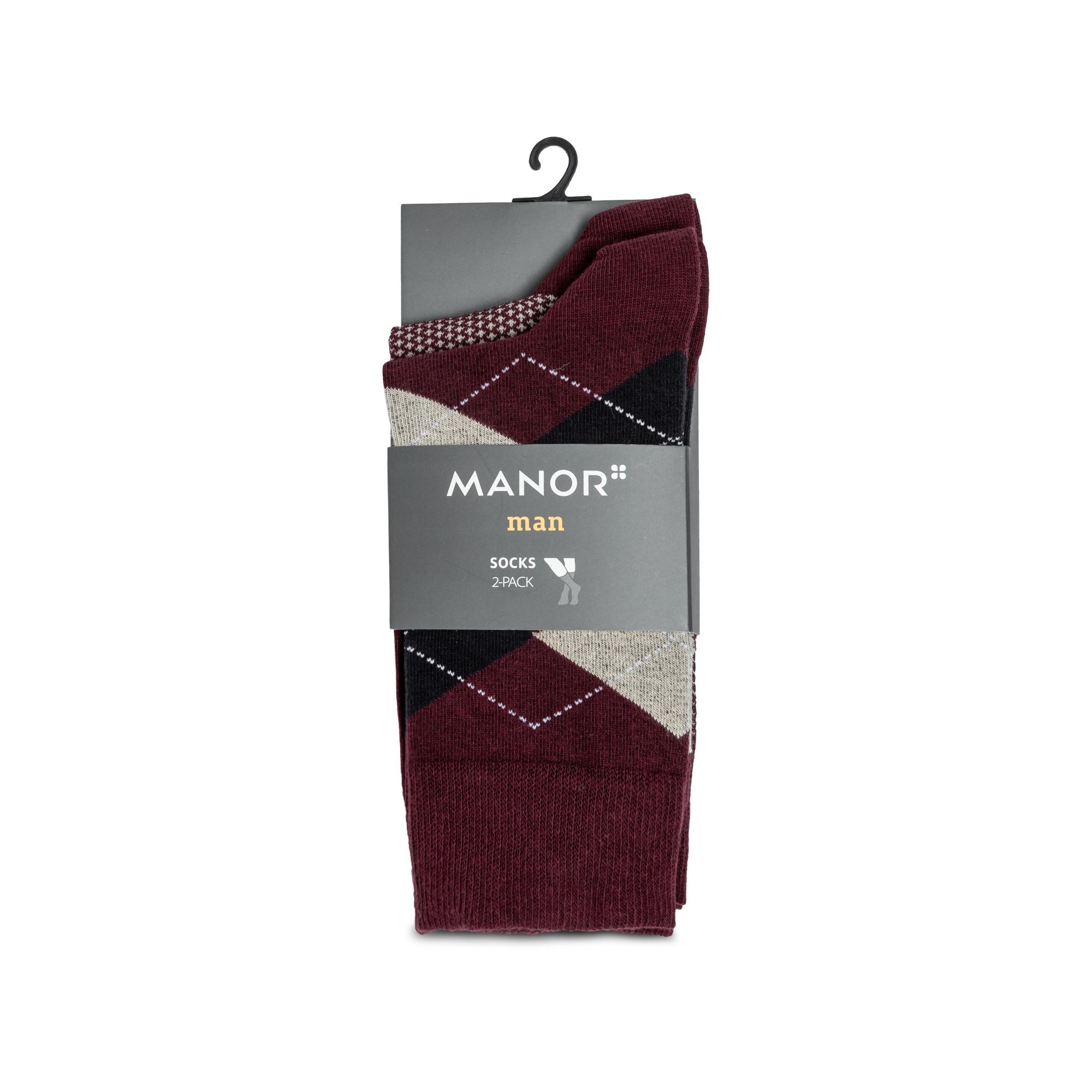 Manor Man  Lot de 2 paires de chaussettes, hauteur mollet 