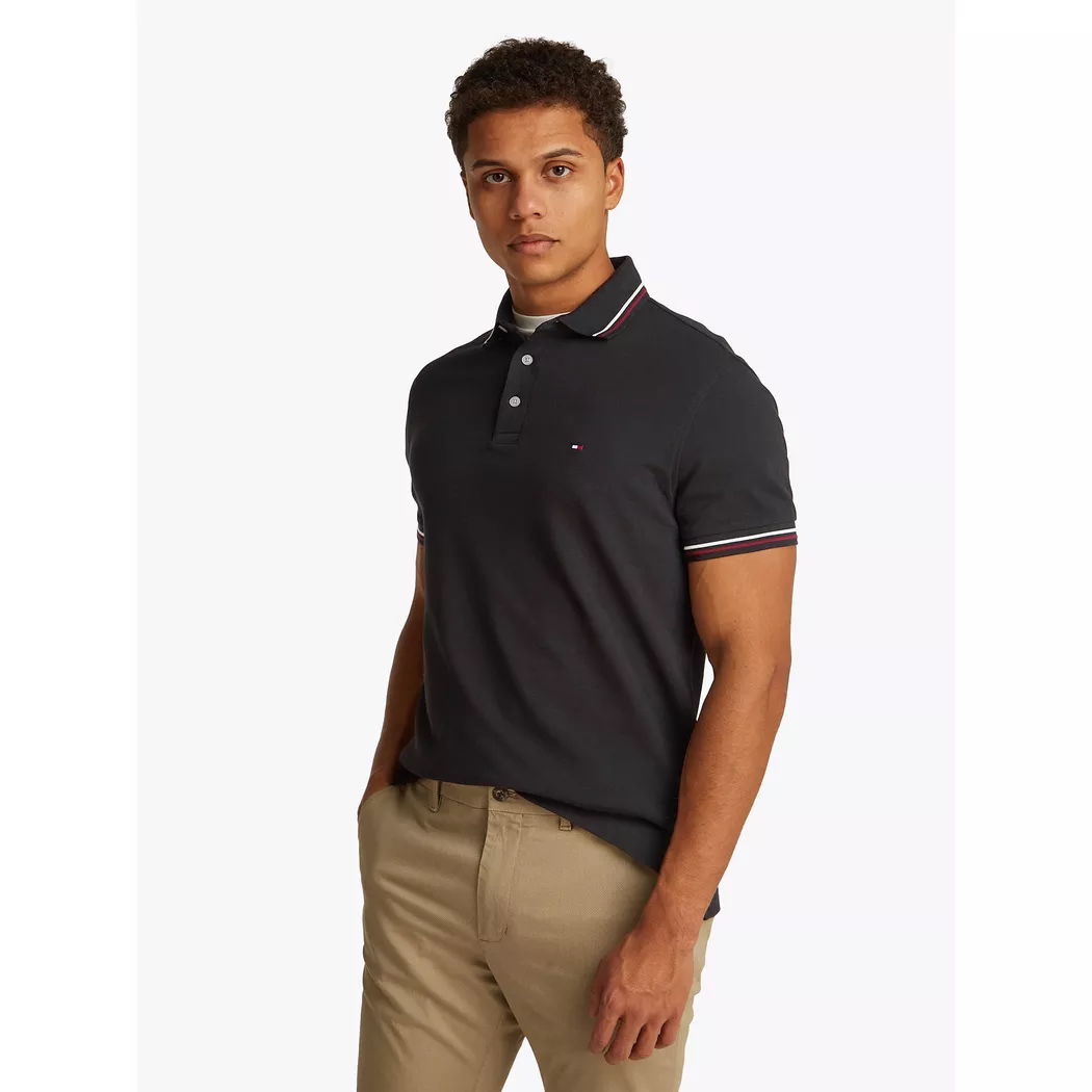 Tommy Hilfiger Polo à Manches Courtes Liquid Essential Reg Black 2XL Homme 2