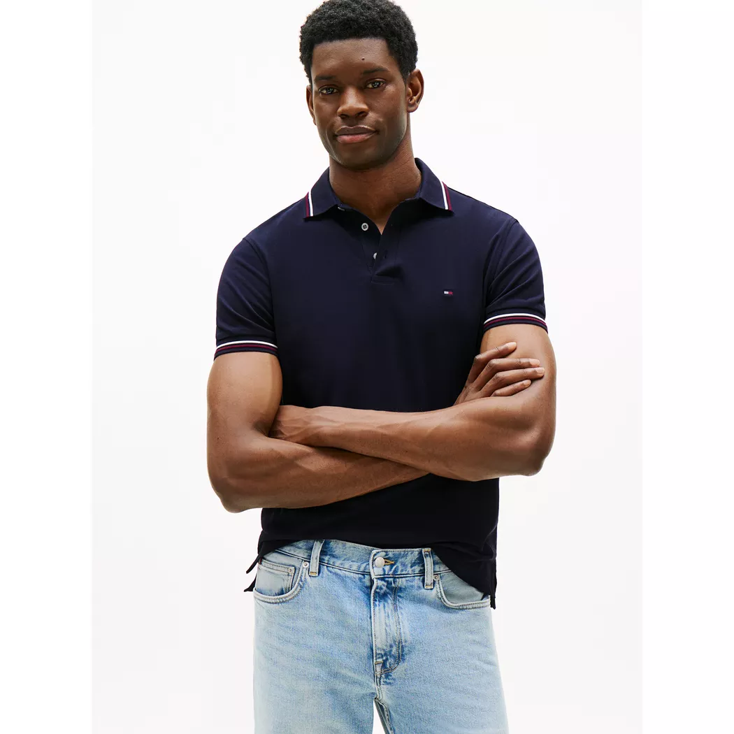 Tommy Hilfiger Polo à Manches Courtes Tipped Slim Fit Desert Sky M Homme