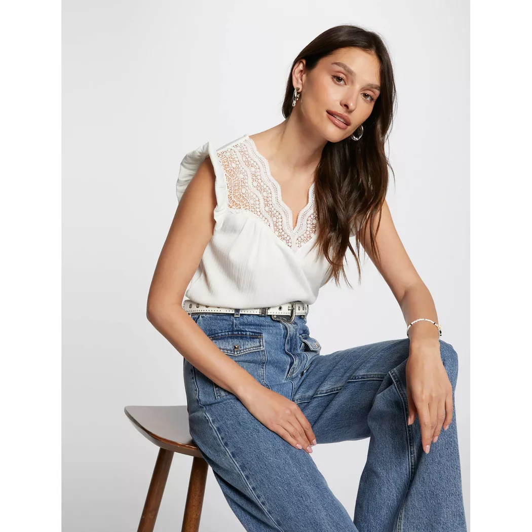 Morgan - T-Shirt, für Damen, Ecru, Größe S