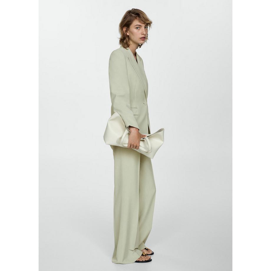 MANGO ERBA Pantaloni da Abito a Gamba Larga  