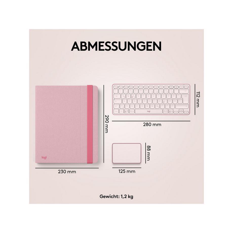 Logitech Casa Pop-Up Desk Tastatur mit Touchpad 