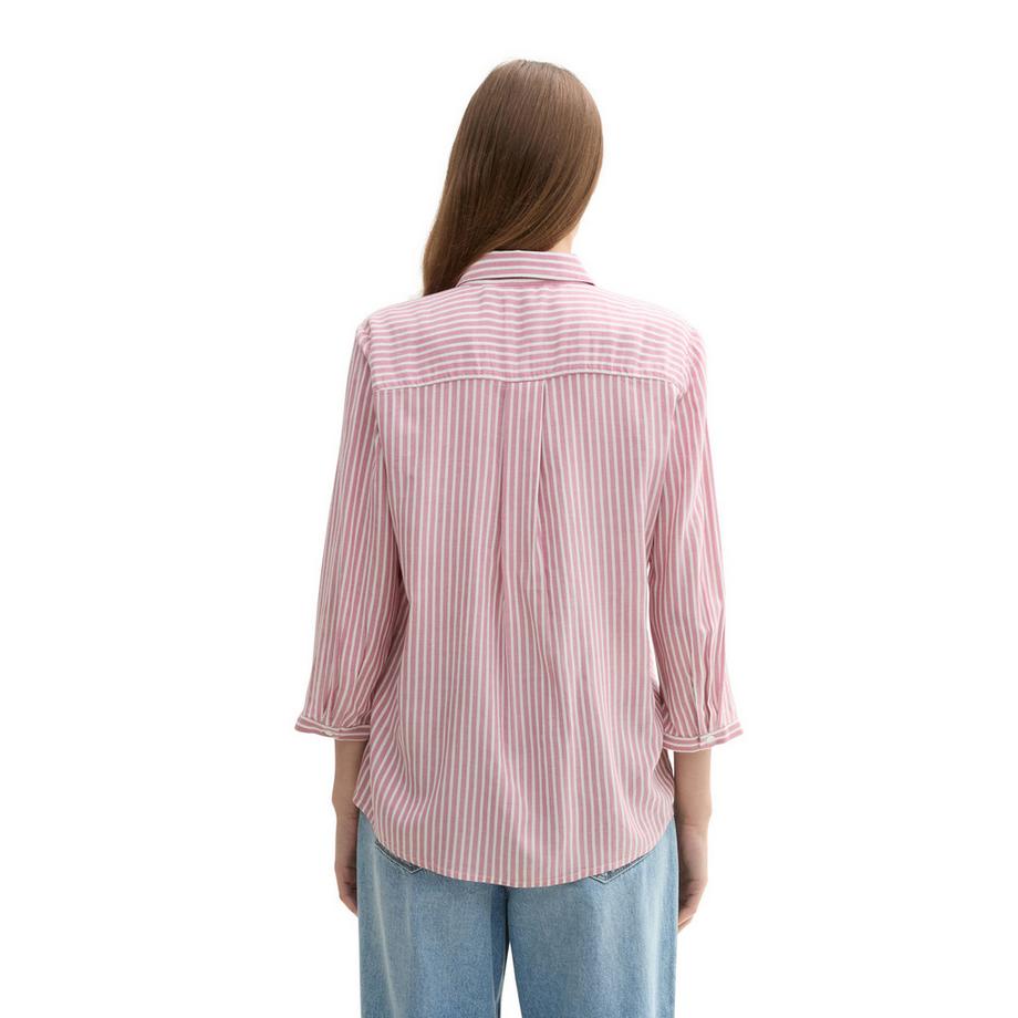 TOM TAILOR Camicia a Righe Maniche 3/4  