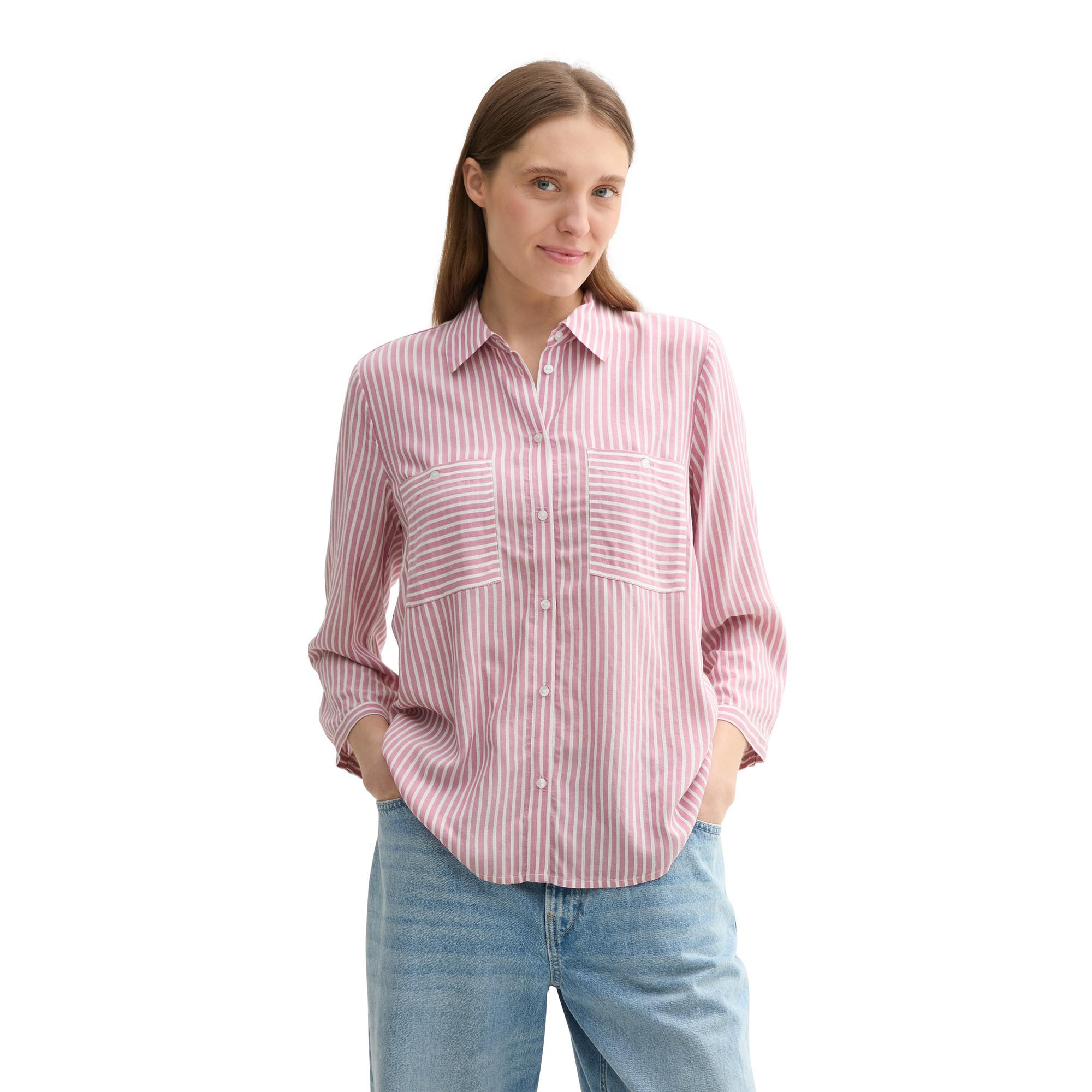 TOM TAILOR Chemisier Rayé Manches 3/4  