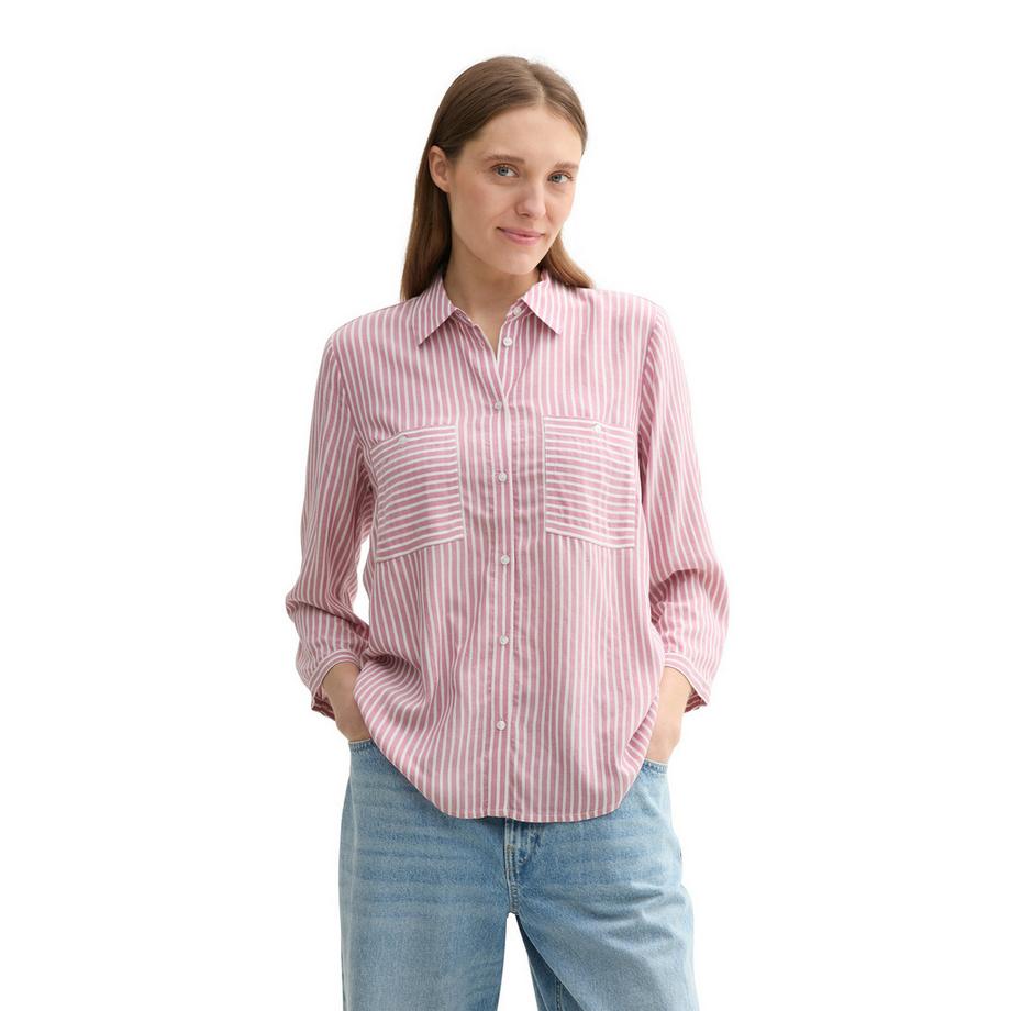 TOM TAILOR Camicia a Righe Maniche 3/4  