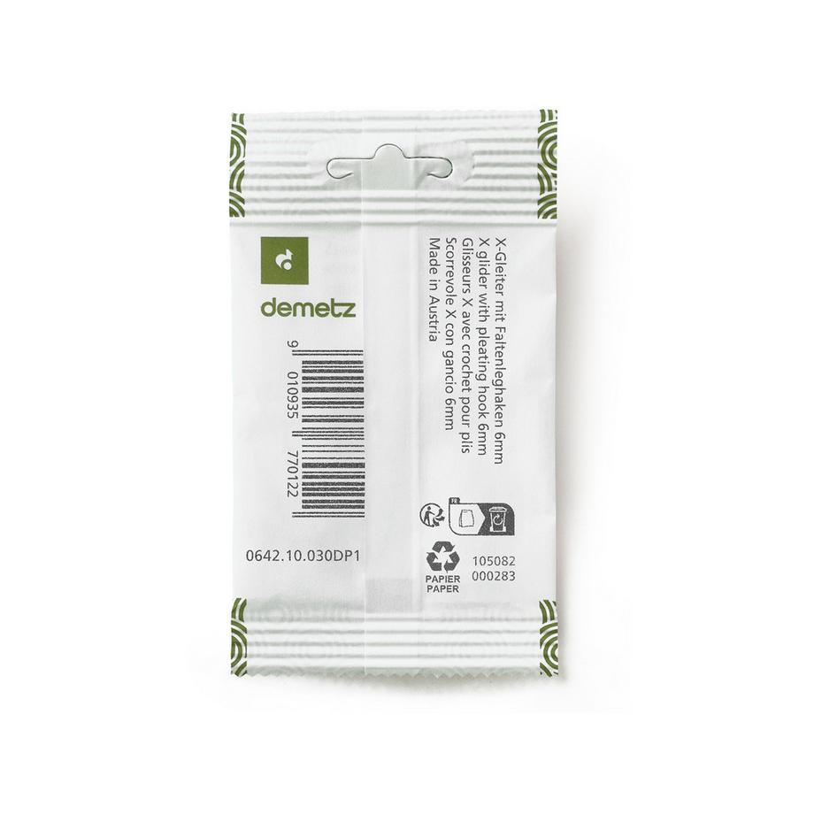 demetz X-Gleiter mit Faltenleghaken X-Gleiter mit Faltenleghaken 