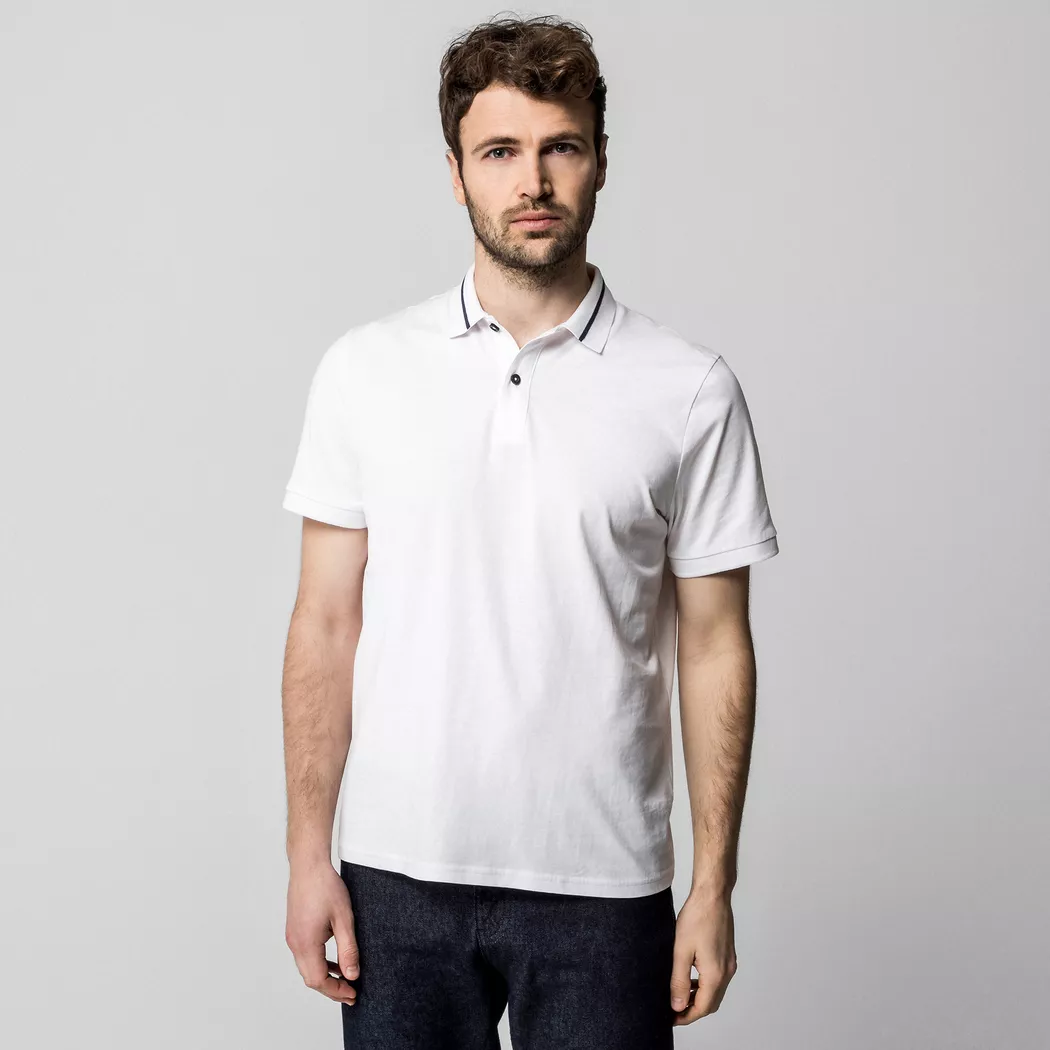 Manor Man - Poloshirt, kurzarm, für Herren, Weiss, Größe S