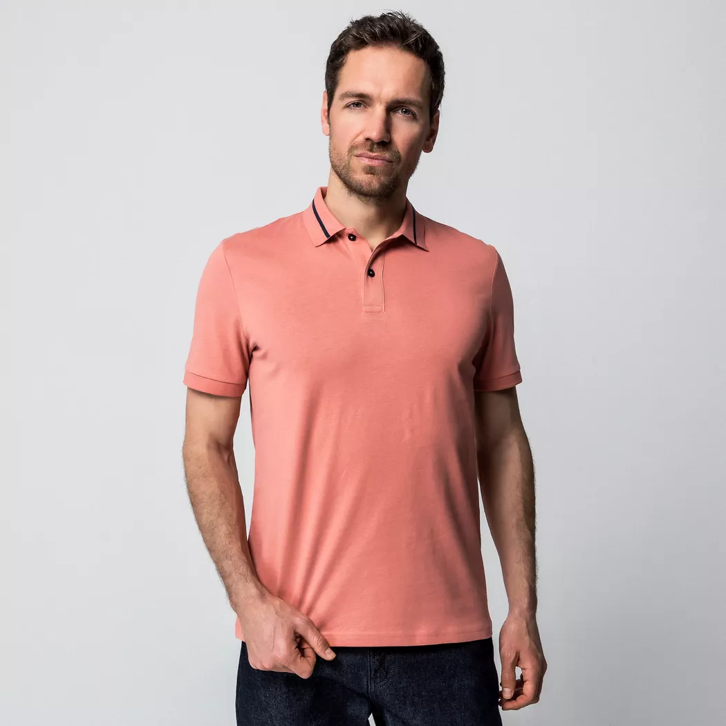 Manor Man - Poloshirt, kurzarm, für Herren, Lachs, Größe S