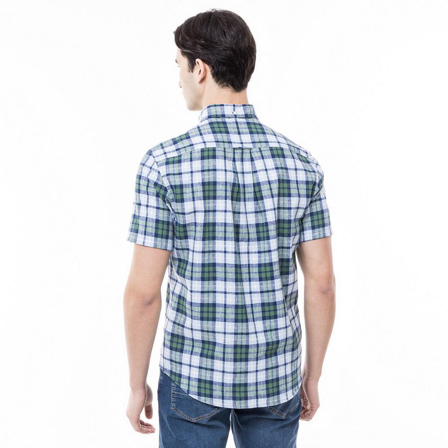 GANT Chemise Manches Courtes Carreaux Col Boutonné  