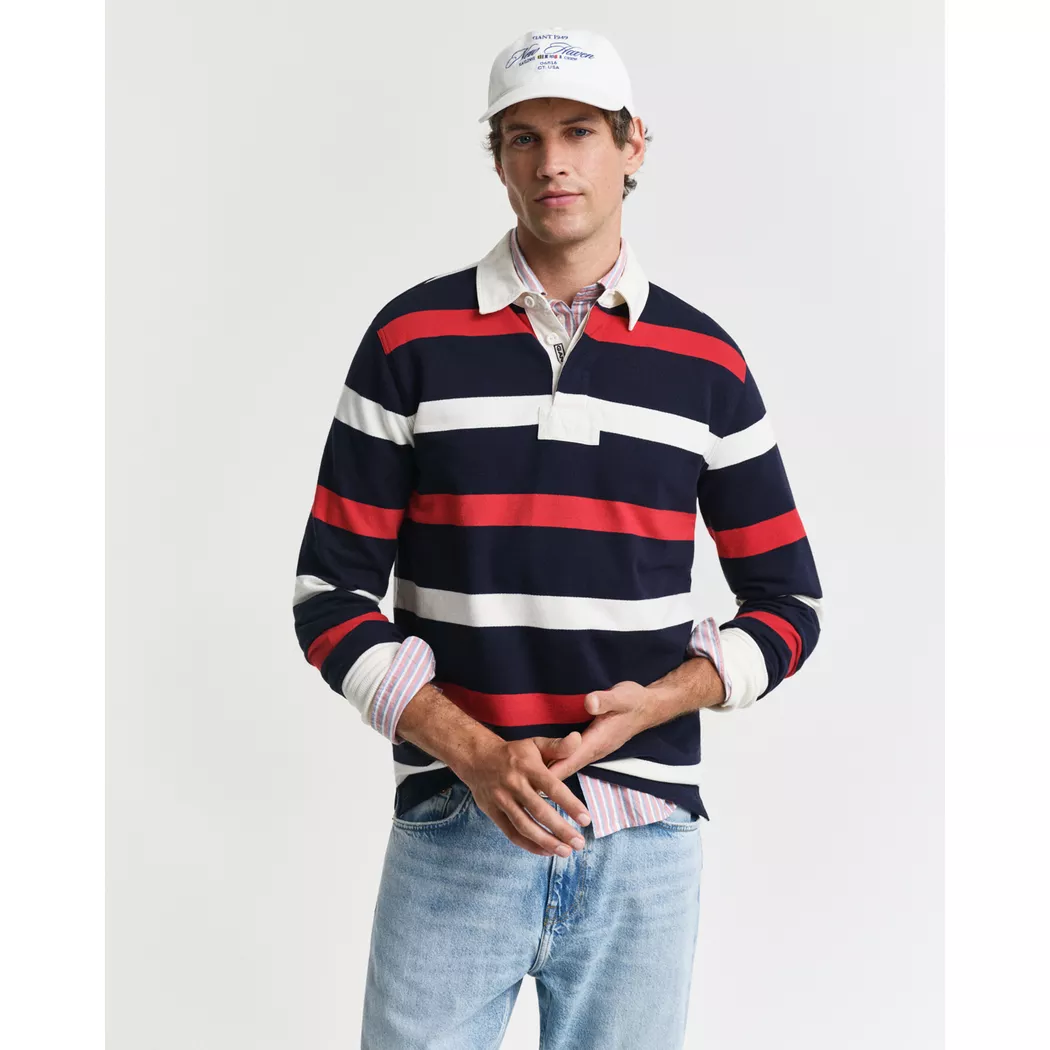 Gant - Poloshirt, langarm, für Herren, Marine, Größe L