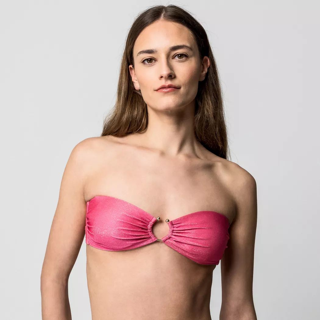 Guess Bandeau Bikini Top Pink L