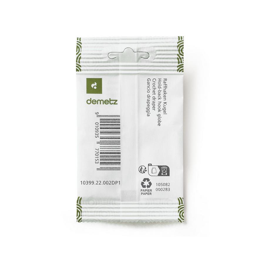 demetz Crochet à rideau, 2 pièces Raffhaken Kugel 